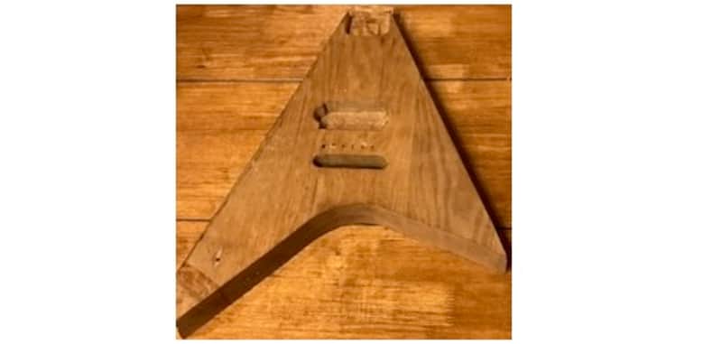 Flying V Charvel Gibson Fender Type Shape Natural Ash Wood Finish Electric Guitar Solid Body, Made in USA Bentley, Year 1980 image 1
