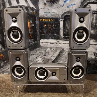 Kenwood Kenwood KS-307 Surround Sound Speakers 5 speakers 90s  - Grey plastic image 2