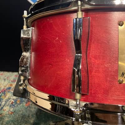 Modern Drum Shop NYC - 6x14" Wood 10-Lug Snare Drum - Red Stain Finish image 4
