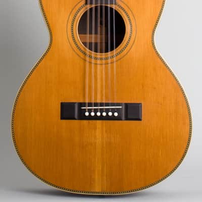 Weymann  12 String Flat Top Acoustic Guitar (1908), ser. #8494, black tolex hard shell case. image 3
