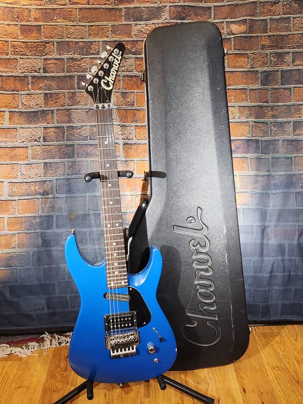Modded Charvel 1988 Fusion Deluxe Rosewood Fretboard Pearl Blue - Added Preamp Switch & Pickguard image 1