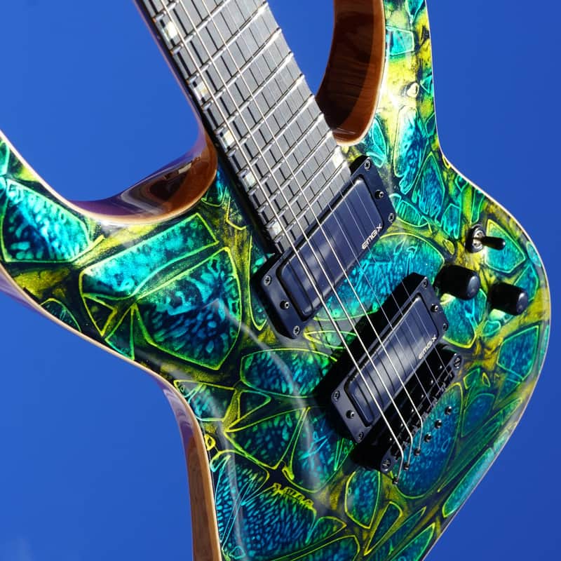 ESP USA Horizon-II Psychedelic Flame 6-String Electric Guitar w/ Black Tolex FF Case image 1