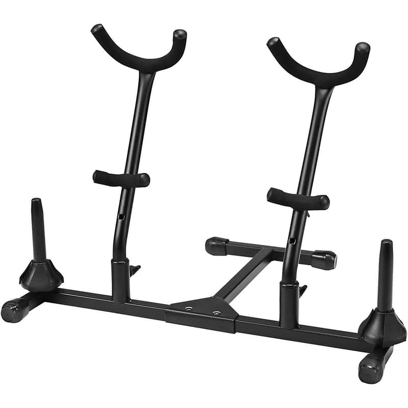 Titan Folding Alto and Tenor Double Saxophone Stand With Flute or Clarinet Peg image 1