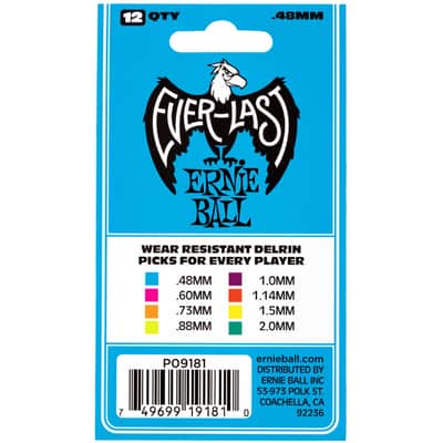 Ernie Ball Everlast Picks Blue .48mm Bag Of 12 image 2