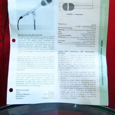 Vintage 1979 Electro-Voice DS35 Dynamic Cardioid Microphone Low Z w accessories RE16 RE15 image 3