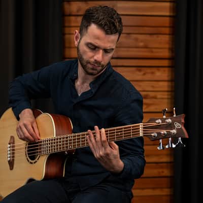 Ortega D7CE-5 Deep Series 7 Spruce Top Mahogany Neck Medium Scale 5-String Acoustic-Electric Bass Guitar image 22