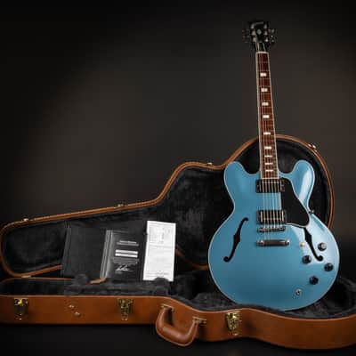 2017 Gibson Memphis Custom ES-335 Block - Pelham Blue | USA Limited Edition Semi-Hollow Burstbucker Humbucker Pickups | CoA OHSC image 1