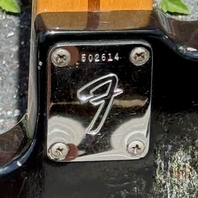 Fender Jazz Bass 1974 - cool Black Jazz w/the last of the 4-Bolt Black Block Maple Necks a la Geddy Lee. image 15