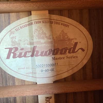 Immagine Richwood D-60-CE - Master Series Elettrificata Cutaway - 5