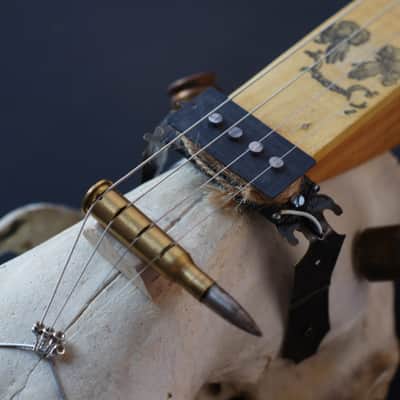 4 string cigarbox style bear skull guitar Spirit image 3