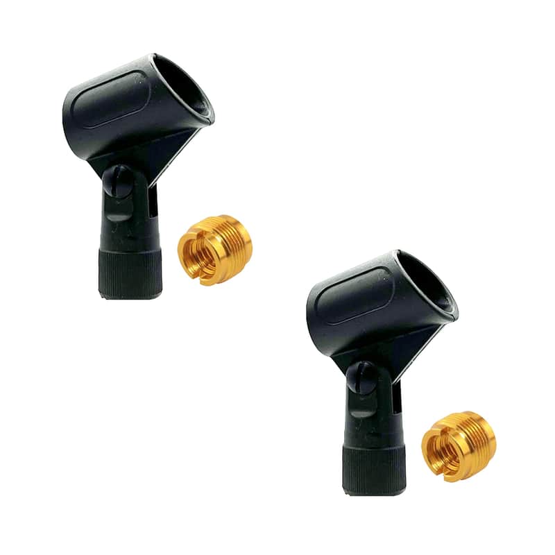 5 Core Microphone Clip Holder 2 Pieces with Screw Adapters 5/8 to 3/8 Inch image 1