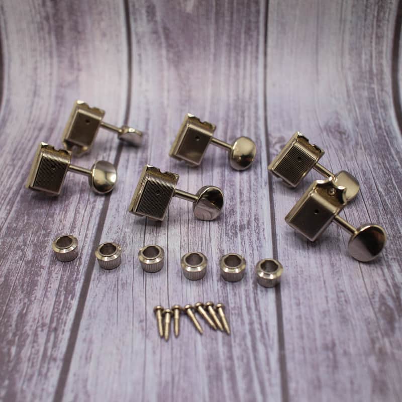 RARE Vintage Gotoh Fender MIJ Tuners (6) 2000 - Nickel with Ferrules Bushings and Screws image 1