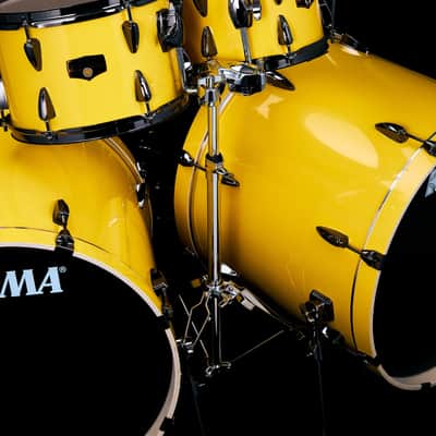 ~LIMITED EDITION~ TAMA Imperialstar 7-Piece 10/12/14/16/22/22 Double-Bass Drum Kit Set in Electric Yellow w/ Black Nickel Hardware & Matching Snare image 3