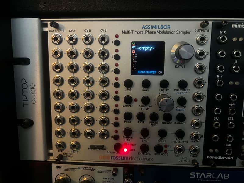 Rossum Electro-Music Assimil8or Multi-Timbral Phase Modulation Sampler Eurorack Module 2016 - 2021 - Silver image 1