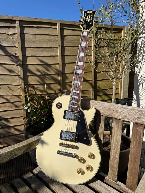 Blitz Les Paul Custom by Aria Pro II, 1992 Vintage White, Made in