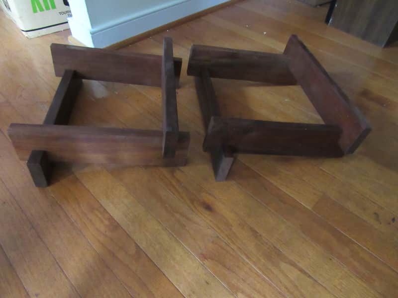 Back tilted solid walnut speakers stands for Advent Utility speakers - Made to order image 1