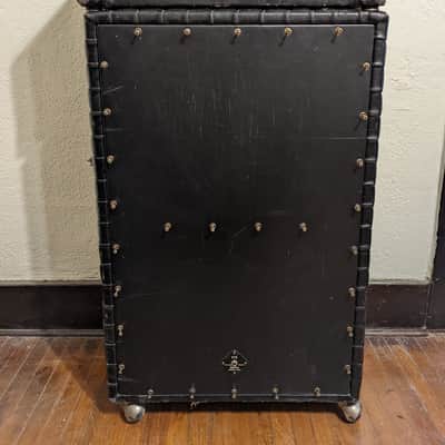 1960s Kustom 200 Solid State Bass/Guitar Amp Head & 2x15" Cabinet Black Tuck'N'Roll image 4