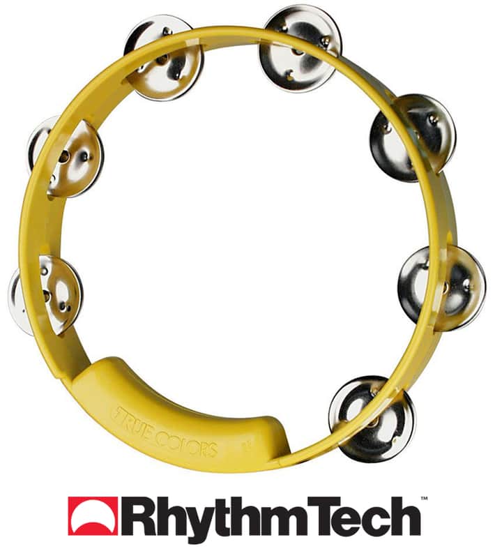 2025 RhythmTech TRUE COLOURS TAMBOURINE 8" TC4058 Yellow