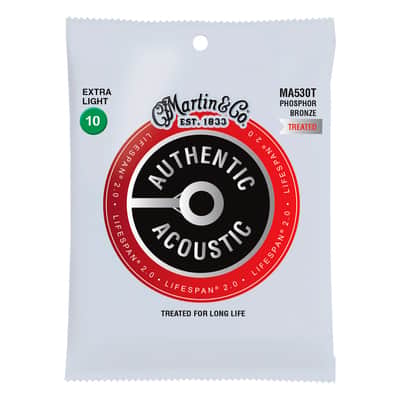 MA530T AUTHENTIC TREATED 92/8 Phosphore Bronze Extra Light 10/47 Martin Strings image 1
