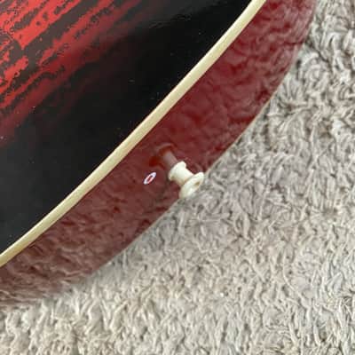 Red Burst Acoustic Guitar, Plywood Top Body, Mahogany Neck image 6