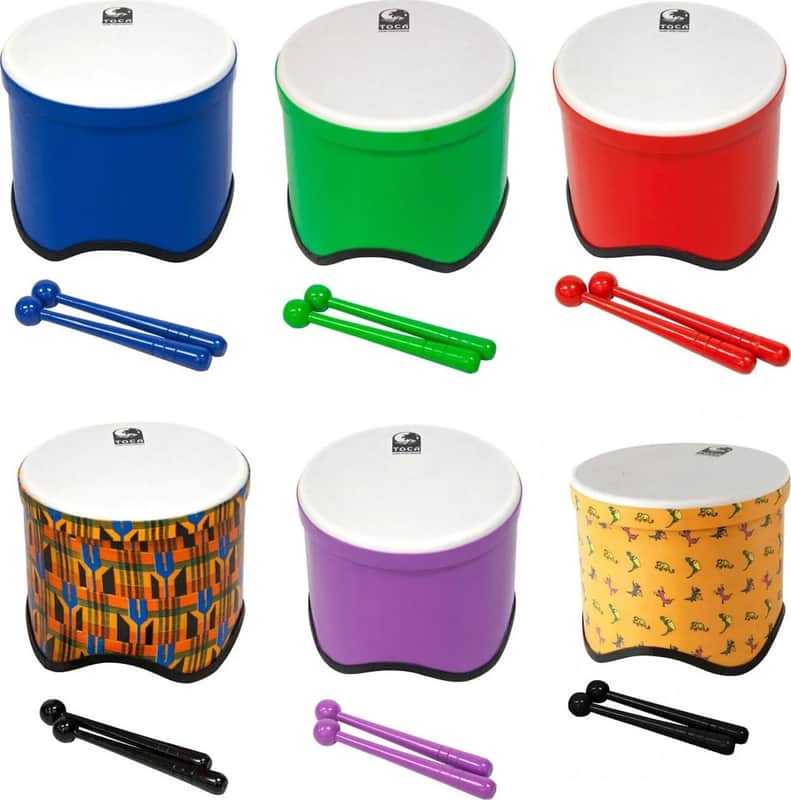Toca Freestyle 2 Lightweight Bongos, 5" Macho, 6" Hembra, 6" Tall, PVC Construction with Fiber-style