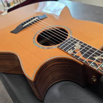 Taylor GS Custom Shop Grand Symphony 1 of 1 Tree Inlay Flame Hawaiian KOA and Hand Select Rosewood Masterbuilt Master Built Presentation American BTO Built-to-Order USA Acoustic-Electric Guitar image 9