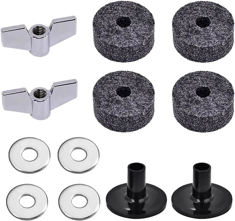 Cymbal Replacement Accessories Cymbal Sleeves with Base Wing Nuts Cymbal Felts Hi-Hat Clutch Felt Hi Hat Cup Felt&Cymbal Washer image 1