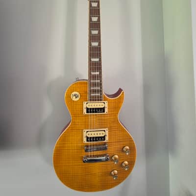 Vintage V100-AFD Reissued Paradise Series Single Cut 2010s - Flamed Amber image 1