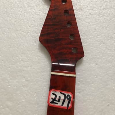 Left Handed Glossy Tiger Maple Guitar Strat Style Neck image 6