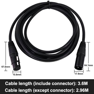 XLR Audio Cable Microphone Cable 3 Pin Male to Female Balance Audio XLR Microphone Extension Cable 3M 10FT for Microphone, Studio Recorder, Amplifier, Audio Mixer, Recording image 2