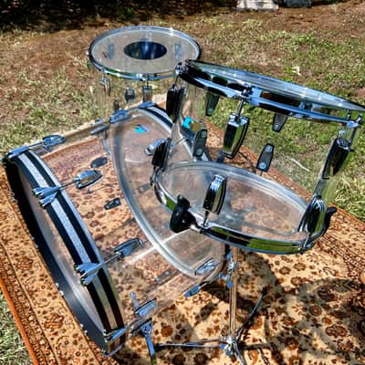 Ludwig Vistalite Clear Pro Beat 14x24/16x16/9x13 Acrylic Kit Drums Shell Pack image 3