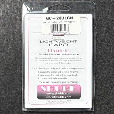 Shubb Lite Capo For Ukulele L9 Green! For Tenor Concert Soprano! image 2
