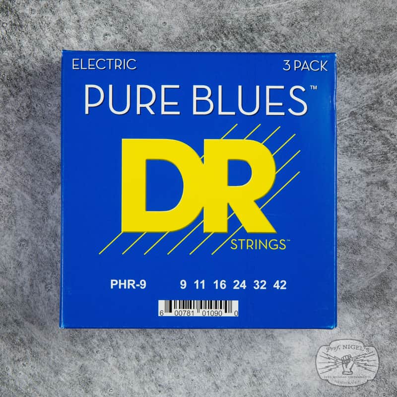 3-Pack DR PURE BLUES 9-42 Light Pure Nickel Electric Guitar Strings image 1