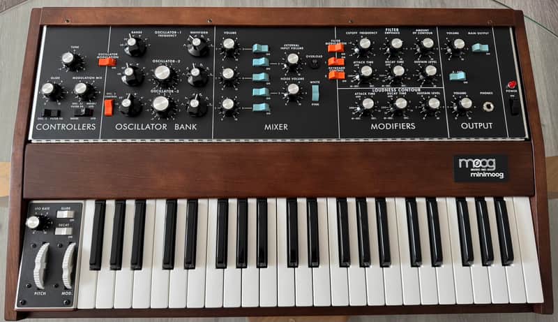 Moog Minimoog Model D Reissue 44-Key Monophonic Synthesizer (2022) 2022 - Present - Black / Wood image 1