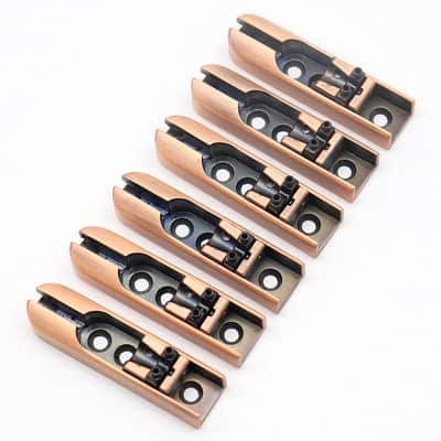 6 Piece 6 String Bass Single String Bridge in Red Bronze image 2