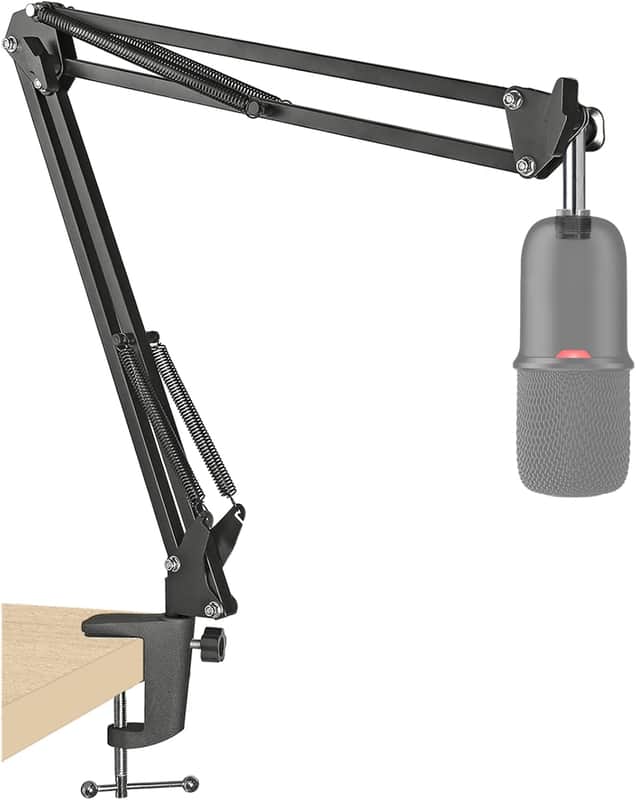 Boom Arm Mic Stand, Adjustable Suspension Boom Scissor Arm Stand image 1