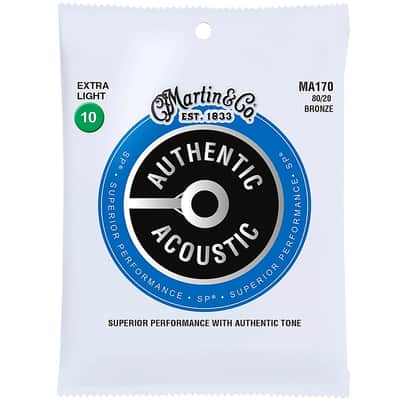 Martin MA170T Extra Light 80/20 Treated Authentic Guitar Strings image 1