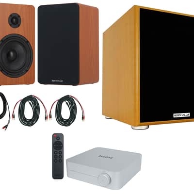 (2) Rockville RockShelf 58C 5.25" Wood Bookshelf Speakers+Bluetooth/Wifi Amp+Sub image 14