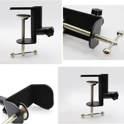 2 Pack Microphone Boom Arm Desk Mount Clamp Replacement Heavy Duty Metal Desktop Microphone Arm Stand Bracket Clip Table Mount Clamps for Mic Stand Holder Mic Boom Arm Scissor Arm image 3