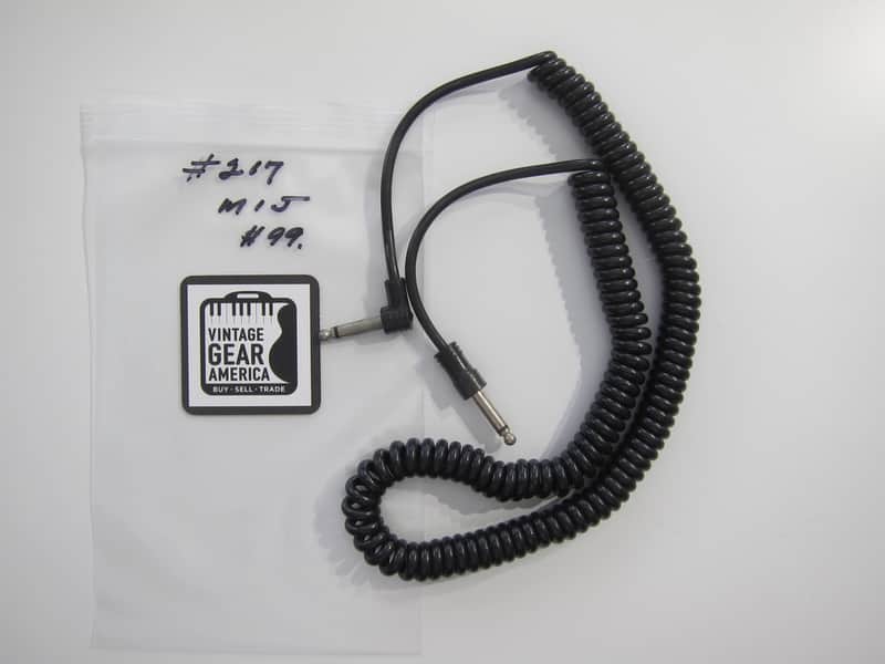 Teisco Del Rey Curly or Coil Cord Guitar Cable MIJ Authentic Vintage Accessory Case Candy Circa-1960s-1970s-Black image 1