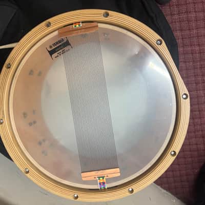 Yamaha MSD1470EJ Elvin Jones Signature 14x7" Maple Snare Drum with Wood Hoops, Gold Hardware 2000s - Gold Sparkle image 6