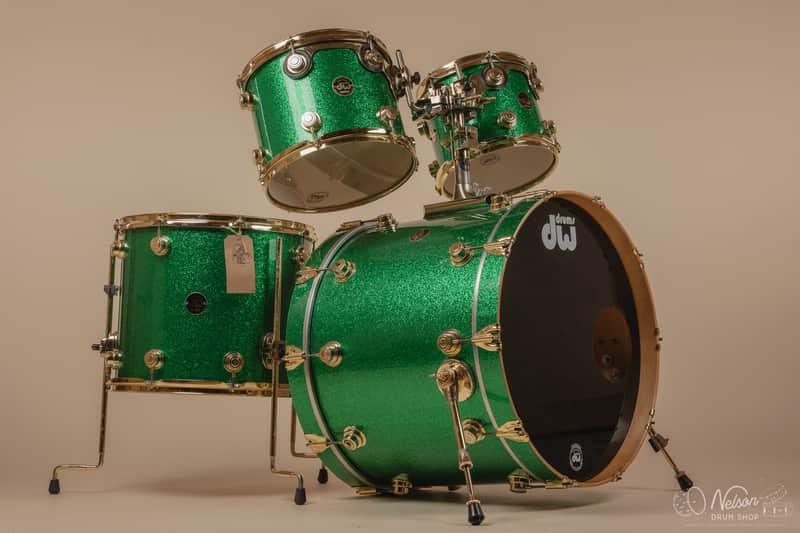 Used 1997 DW Collector's Series Maple in Green Sparkle - 18x22