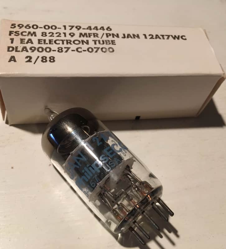 NOS USA JAN Philips 12AT7 12AT7WC Mil Spec Pre Amp Tubes Joint Army Navy image 1