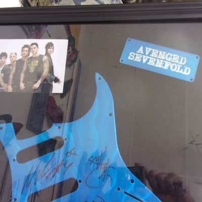 Avenge Sevenfold Hand Signed & Framed Guitar Pick Guard featuring Live in LBC image 2