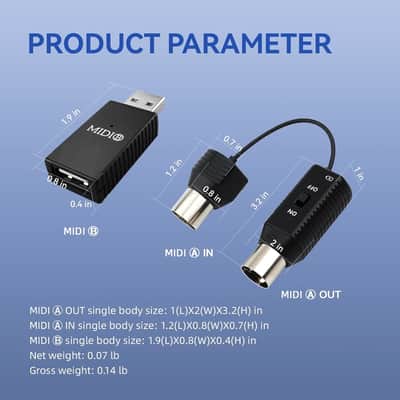 Wireless MIDI Transmission System Ultra Low Latency, USB Bluetooth Option 5-PIN DIN Interface Wireless MIDI Keyboard Instrument Synthesizer image 2