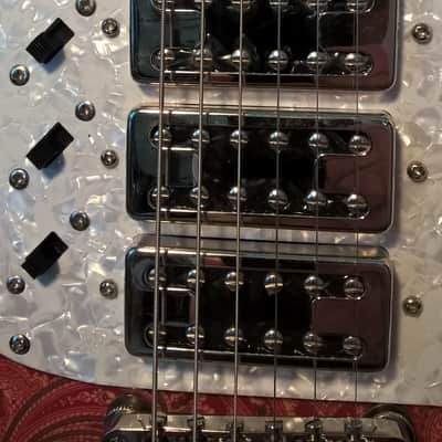 Hutchins Doodlebug -- Brand New Cond; 4 Humbuckers; Paisley & Red Transparent Finish; w/ New Gig Bag image 6