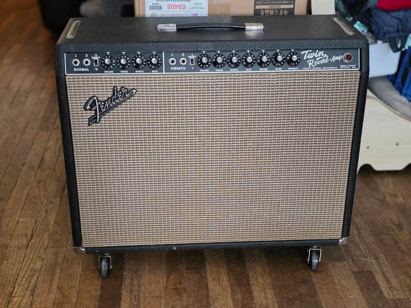 Fender 1967 Blackface Twin Reverb 2-Channel 2x12" Guitar Amp image 1