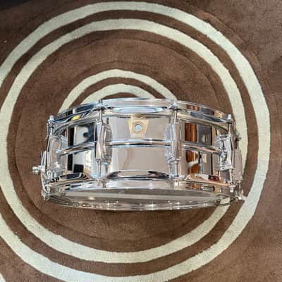 Ludwig LM402 Supraphonic 6.5x14" 10-Lug Aluminum Snare Drum 1985 - Present - Chrome-Plated image 2