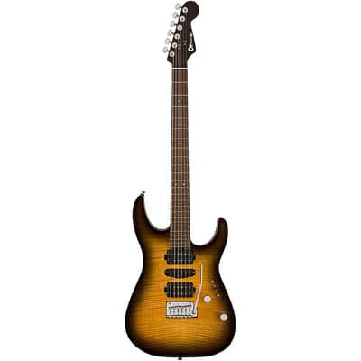 Charvel MJ DK24 HSH 2PT W Mahogany with Flame Maple Electric Guitar Regular Antique Burst image 3