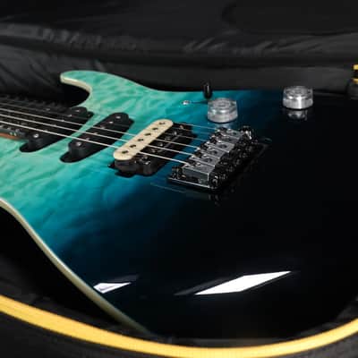 Charvel Pro-Mod Plus Dinky DK24 HSS 2PT EB QM Ebony Fingerboard Blue Curacao 746 image 13